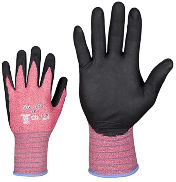 Õhukesed elastsed nailonist Spandexiga töökindad nitriilkummiga 132