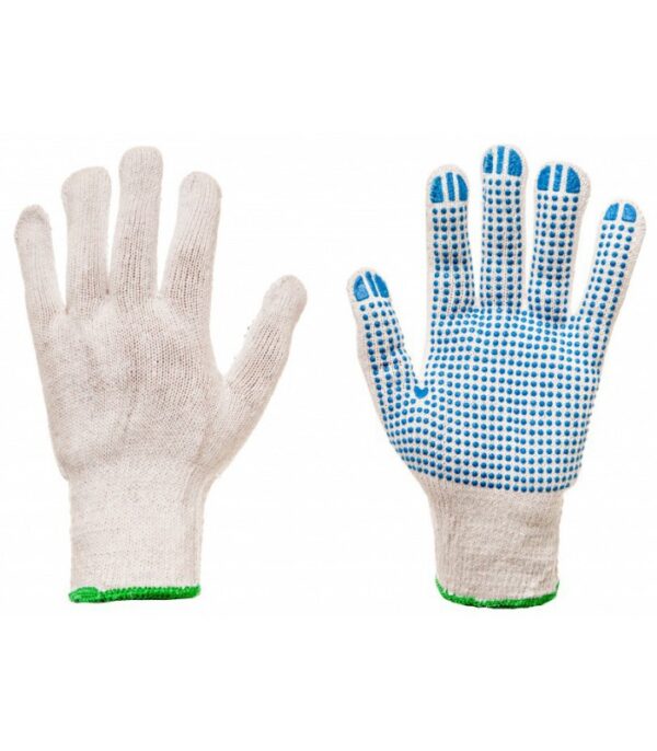 Puuvillased PVC-täppidega kootud kindad, 212A